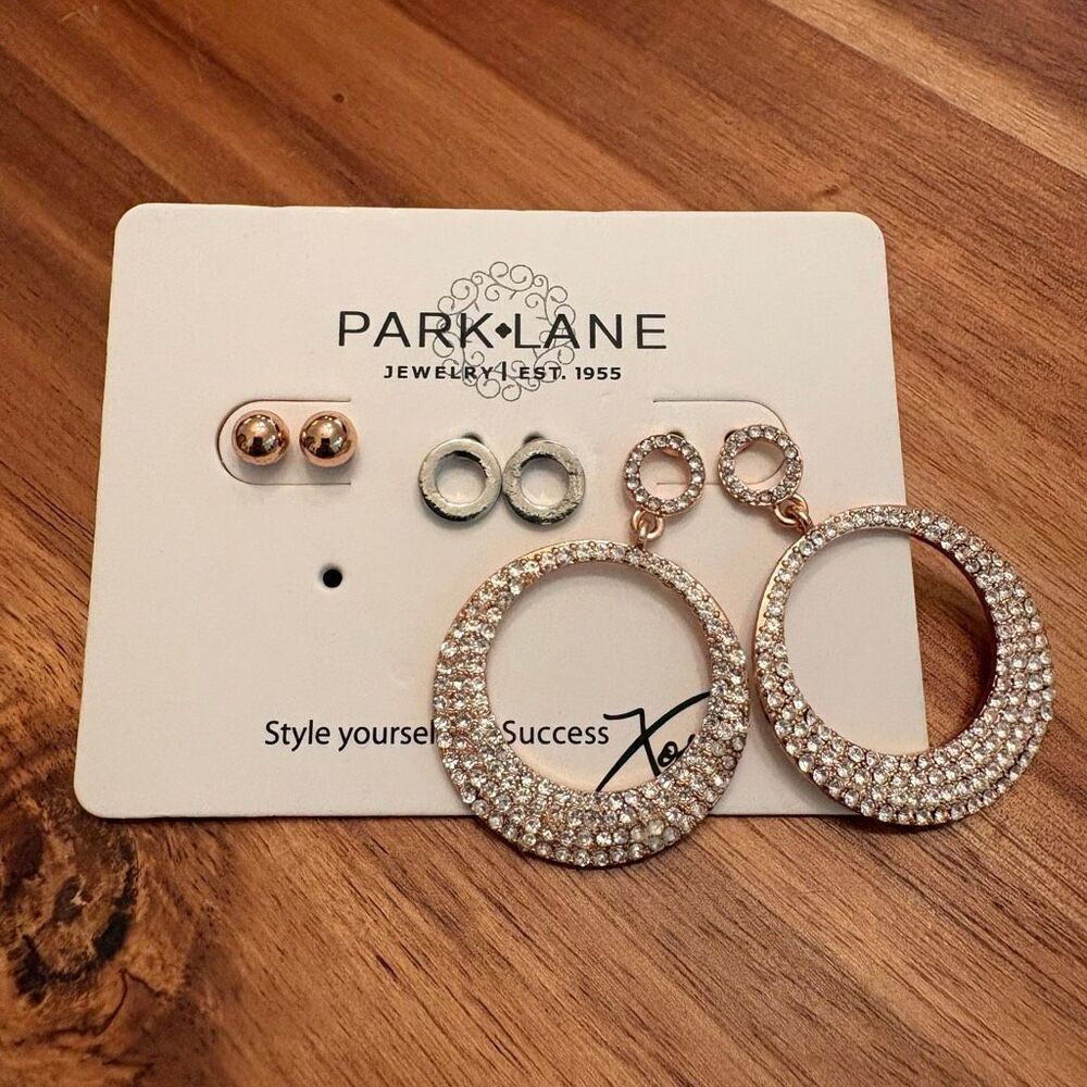 Park Lane | Glimmer Earrings Set of 3 | Rose Gold/Silver